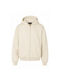BALENCIAGA ZIP UP HOODIE LOGO CREAM
