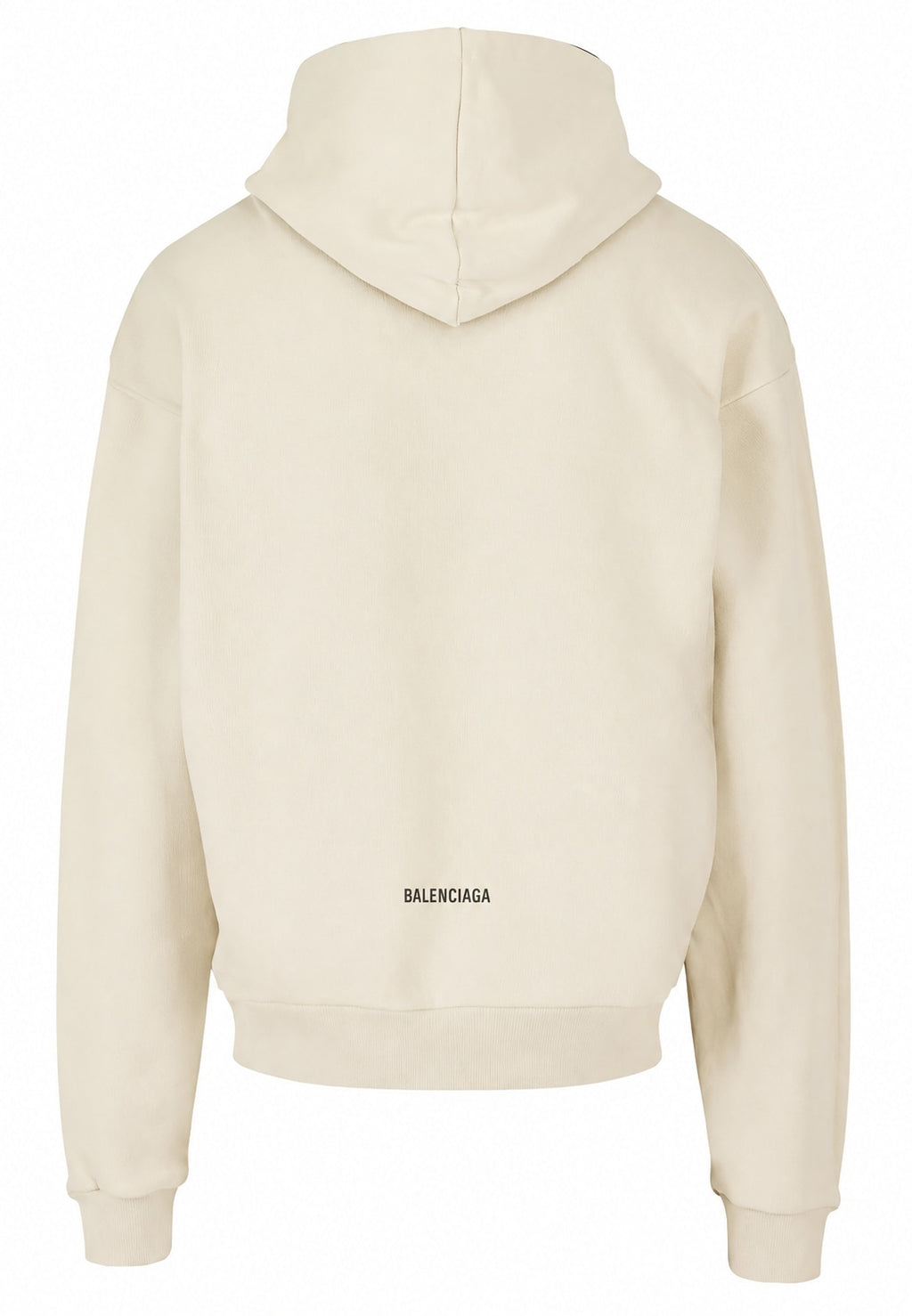 BALENCIAGA ZIP UP HOODIE LOGO CREAM
