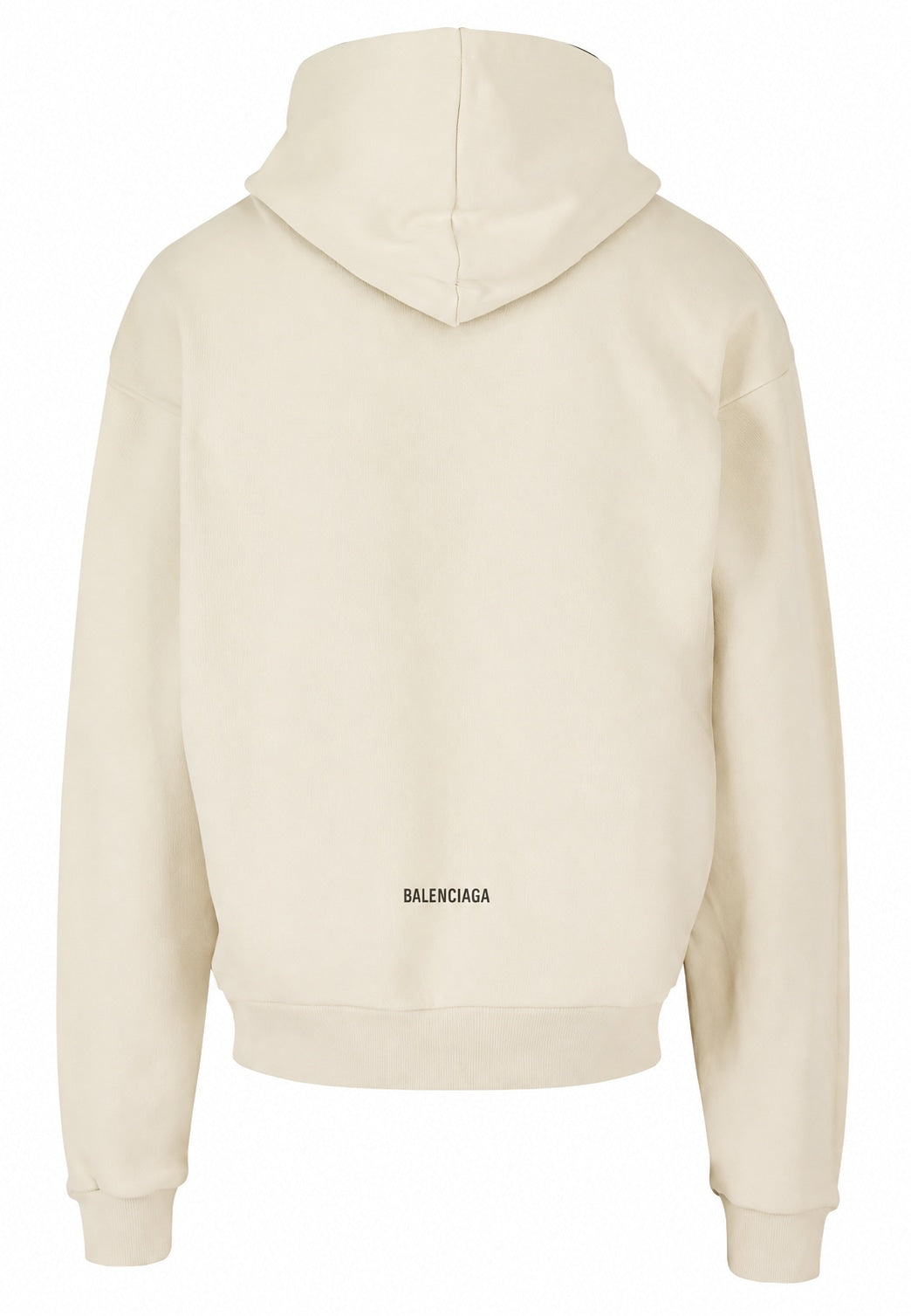 BALENCIAGA ZIP UP HOODIE LOGO CREAM