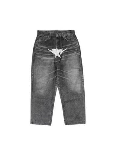 BAPE FAKE PRINT STA LOOSE FIT DENIM PANTS