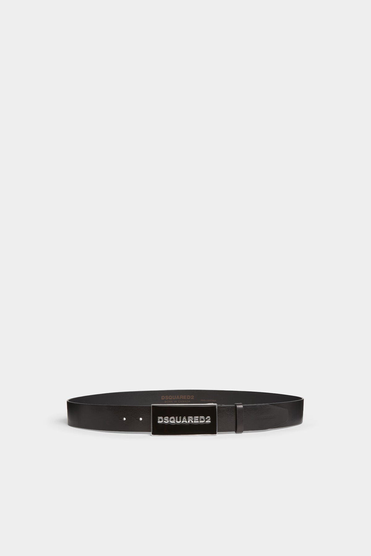 DSQUARED2 TONAL LOGO PLAQUE BELT BLACK — vista 2