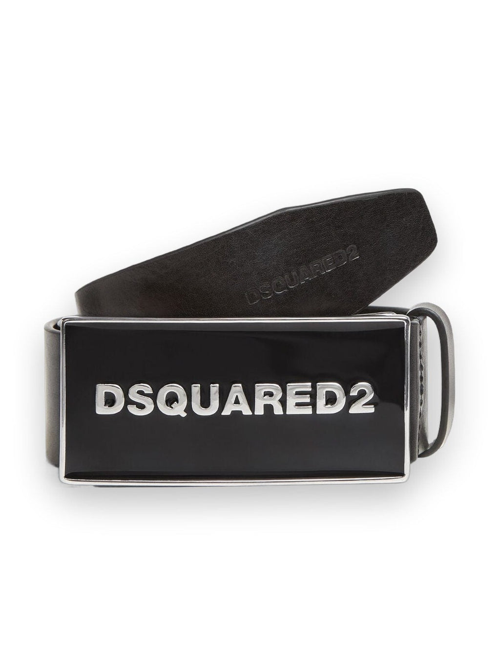 DSQUARED2 TONAL LOGO PLAQUE BELT BLACK