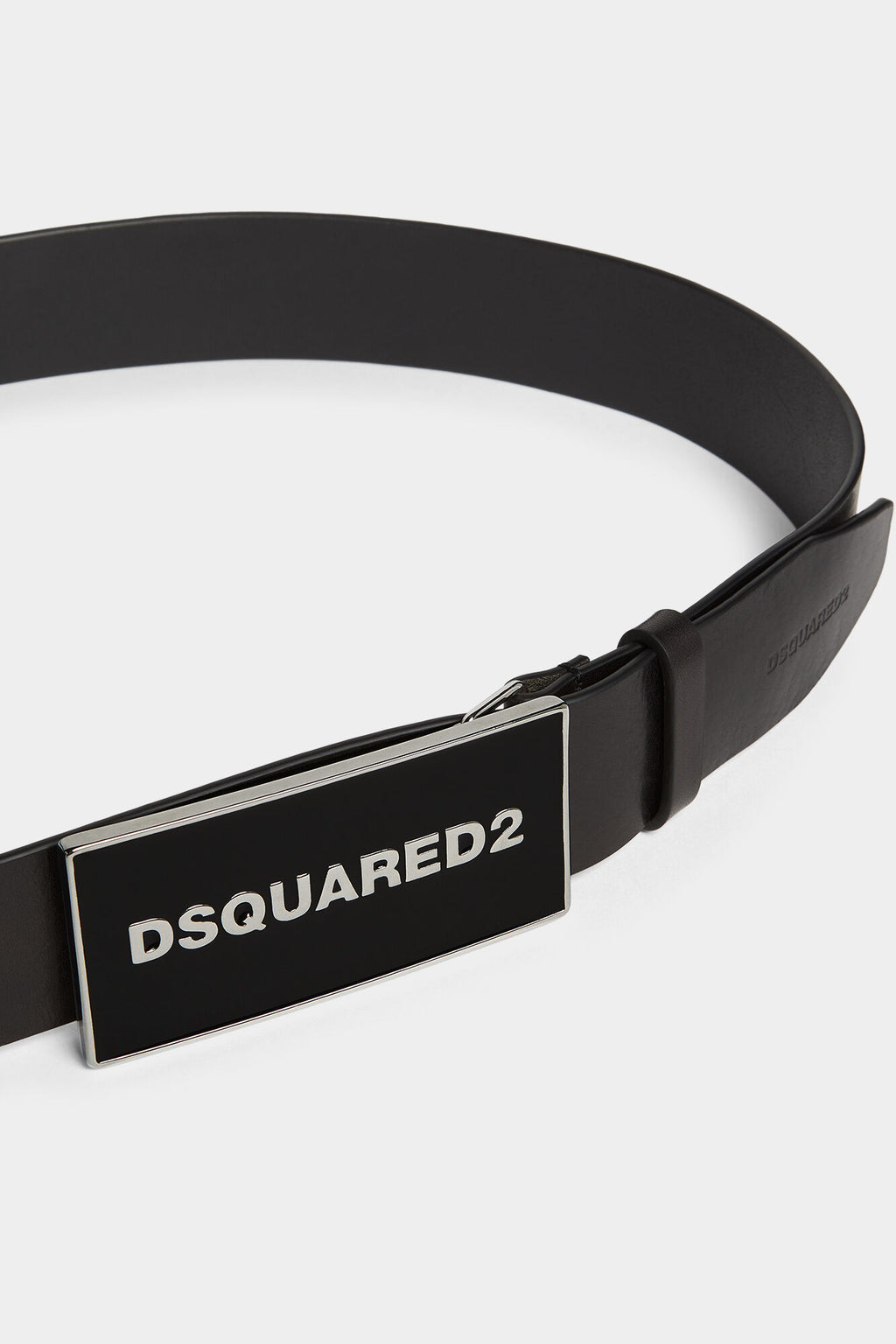 DSQUARED2 TONAL LOGO PLAQUE BELT BLACK — vista 3