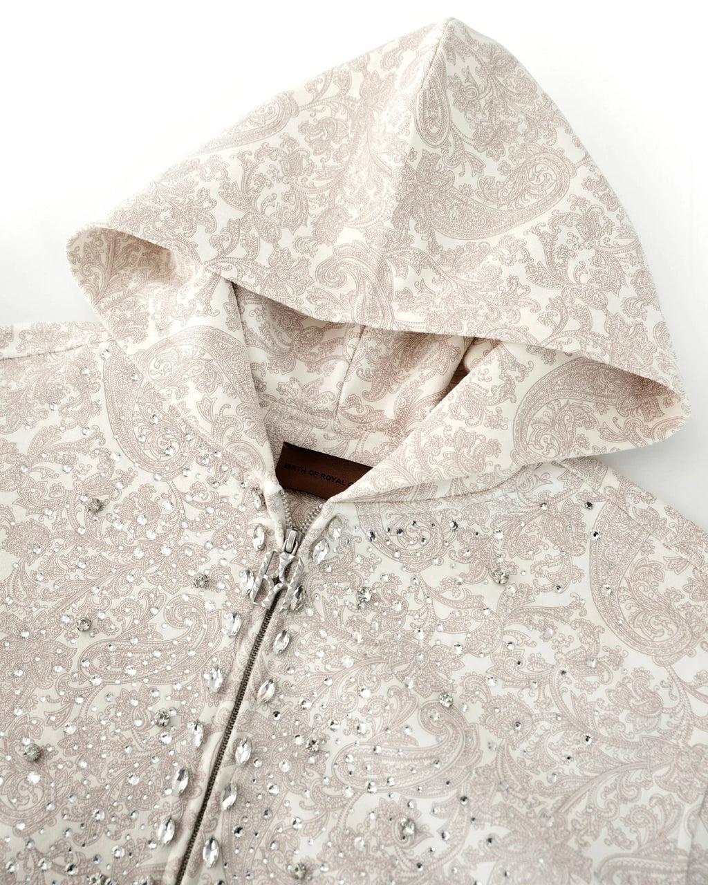 BIRTH OF ROYAL CHILD CASHEW BLOSSOM PEARL-EMBELLISHED ZIP UP HOODIE