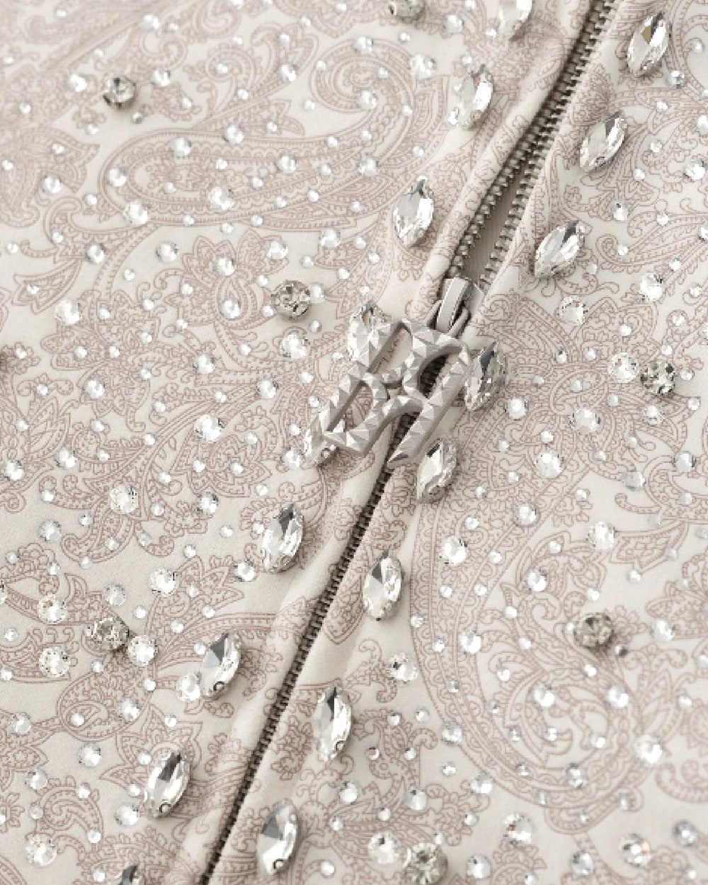 BIRTH OF ROYAL CHILD CASHEW BLOSSOM PEARL-EMBELLISHED ZIP UP HOODIE