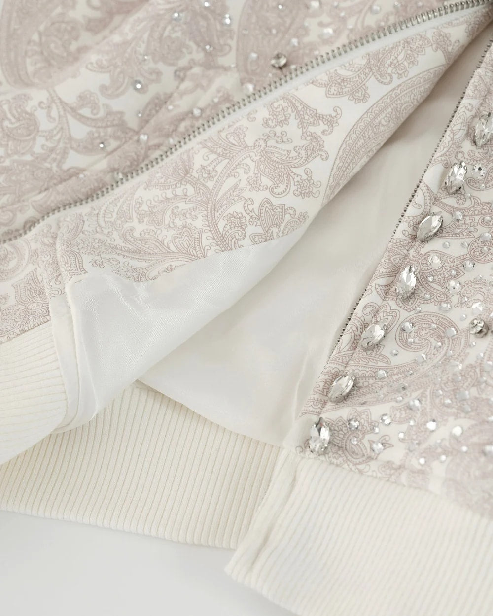 BIRTH OF ROYAL CHILD CASHEW BLOSSOM PEARL-EMBELLISHED ZIP UP HOODIE