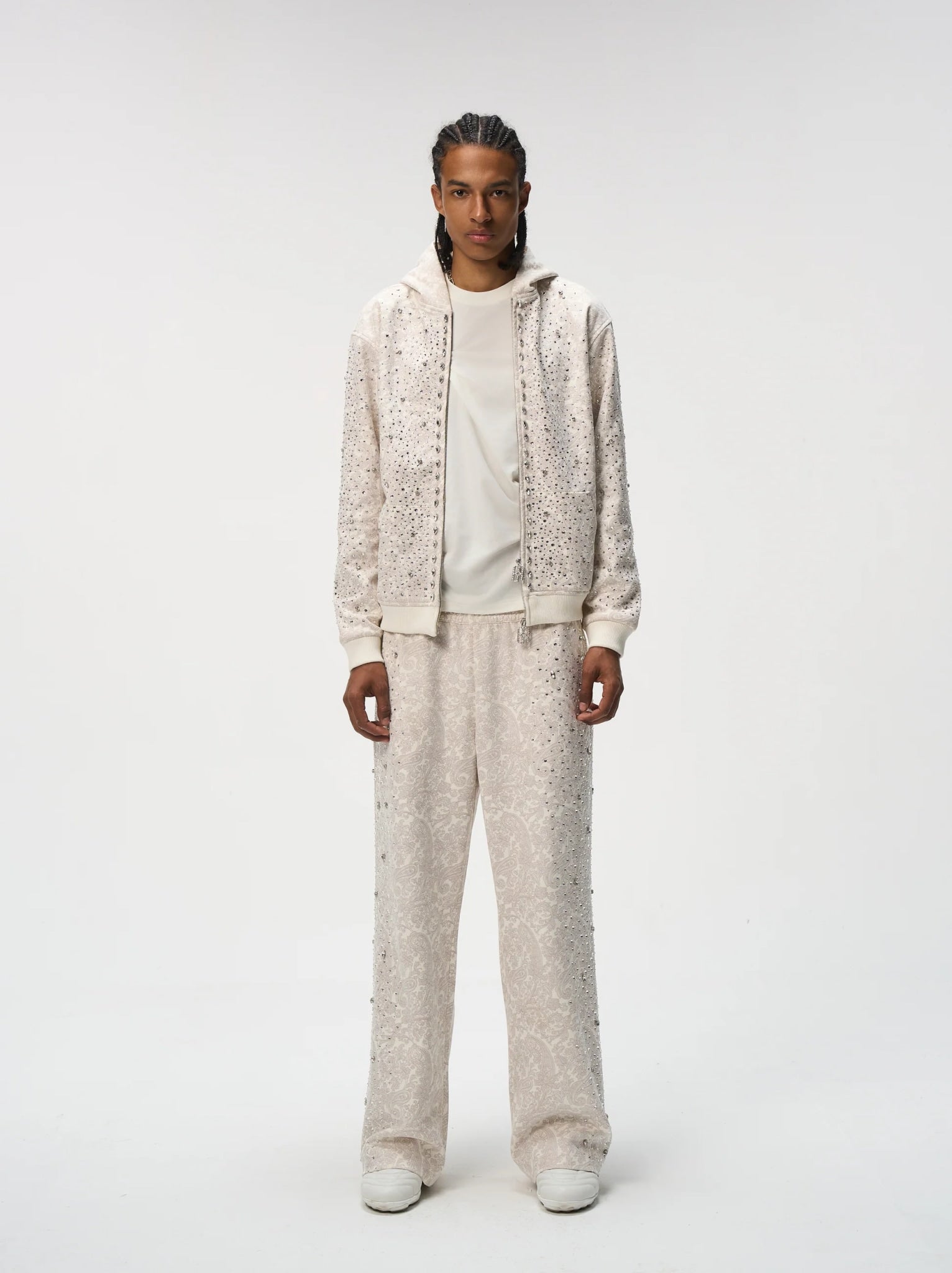 BIRTH OF ROYAL CHILD CASHEW BLOSSOM PEARL-EMBELLISHED SWEATPANTS