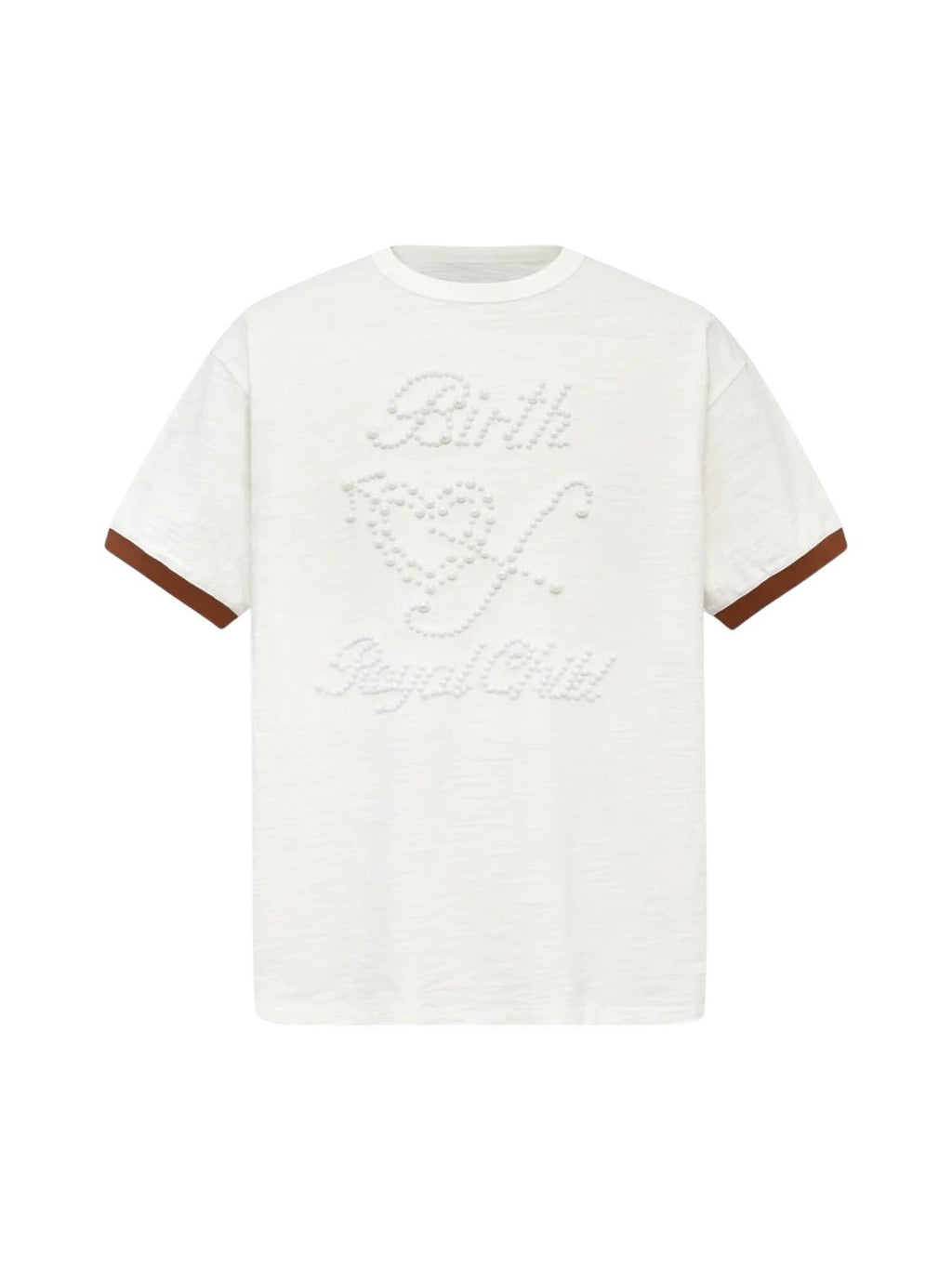 BIRTH OF ROYAL CHILD PEARL PATCHWORK T-SHIRT WHITE