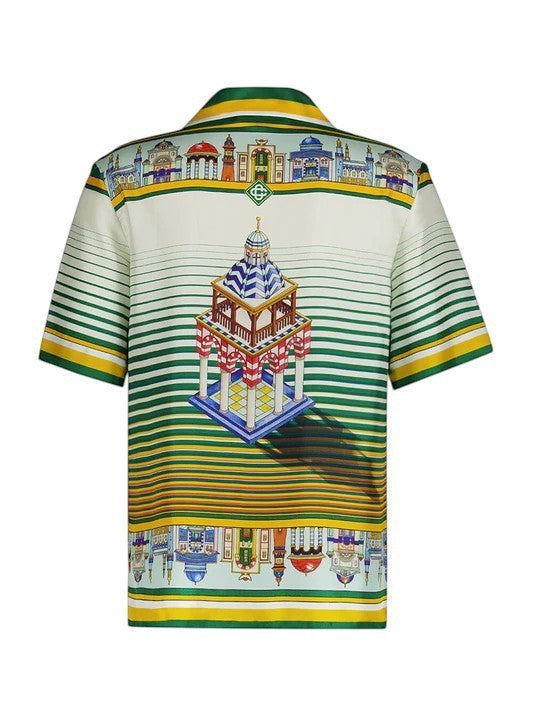 CASABLANCA ALL-OVER GRAPHIC-PRINT SILK SHIRT