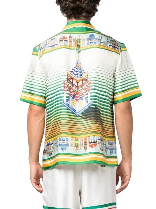 CASABLANCA ALL-OVER GRAPHIC-PRINT SILK SHIRT