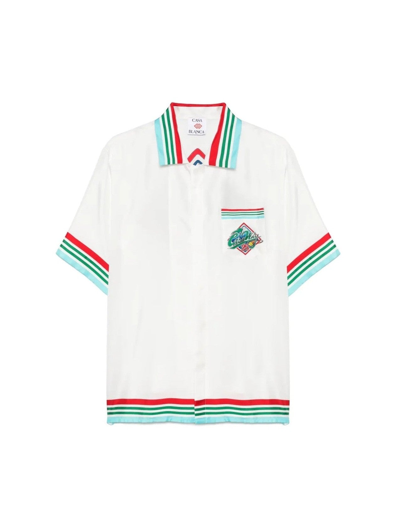 CASABLANCA CASA WAY SHORT SLEEVE SILK SHIRT