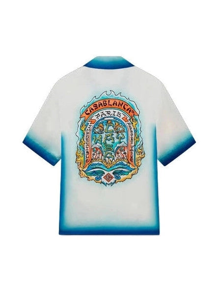 CASABLANCA CASA WAY SKATE DRAWSTRING SILK SHORT SLEEVE SHIRT CASABLANCA The Hype Company