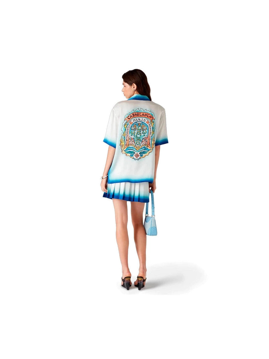 CASABLANCA CASA WAY SKATE DRAWSTRING SILK SHORT SLEEVE SHIRT CASABLANCA The Hype Company