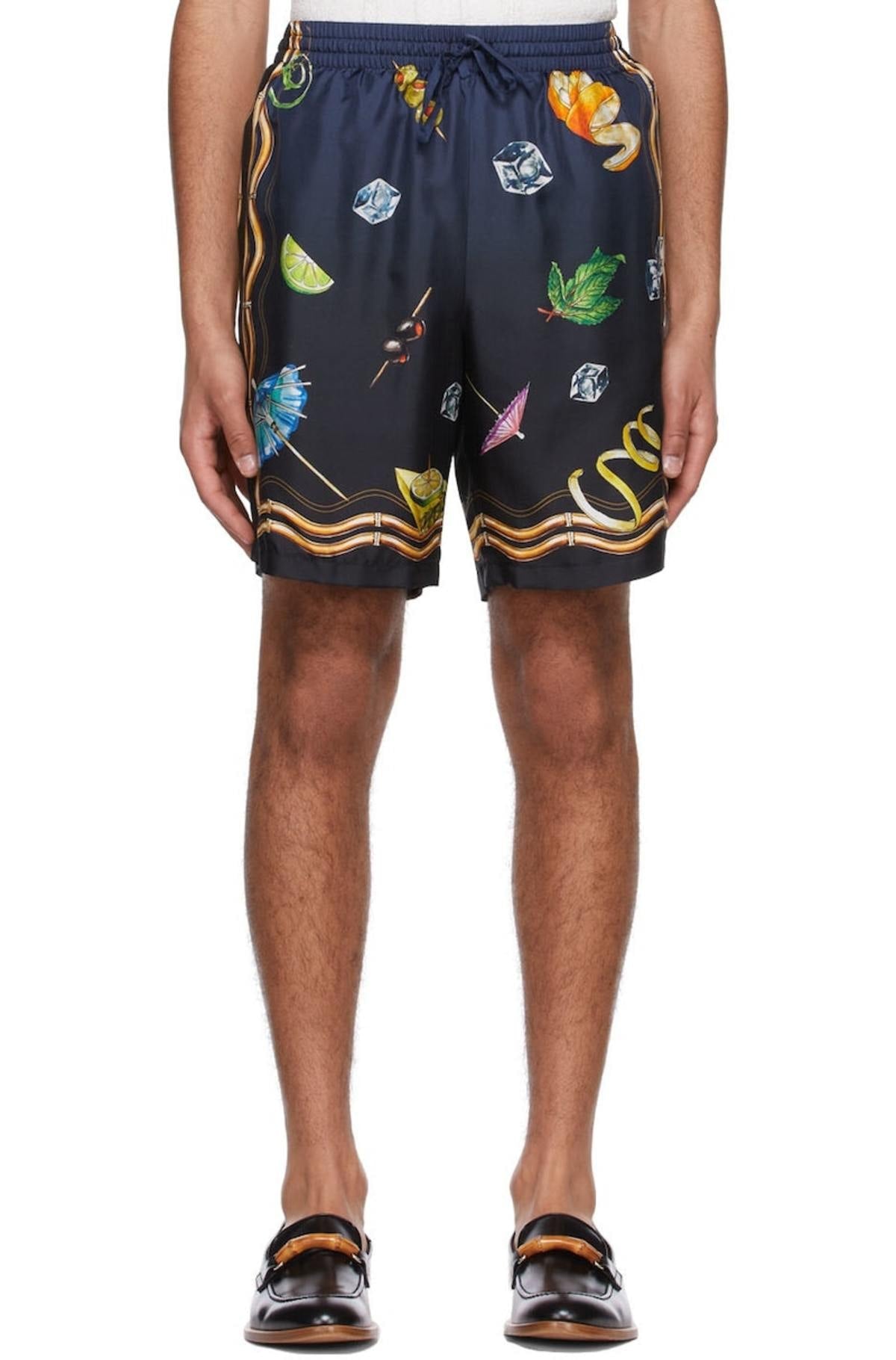 CASABLANCA CLUB SUNSET CUBAN SILK SHORTS BLUE