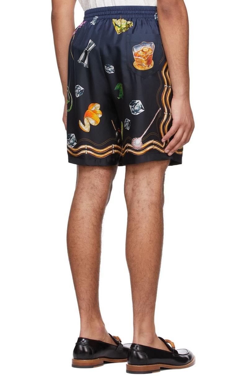CASABLANCA CLUB SUNSET CUBAN SILK SHORTS BLUE