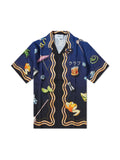 CASABLANCA CUBAN COLLAR SILK SHIRT