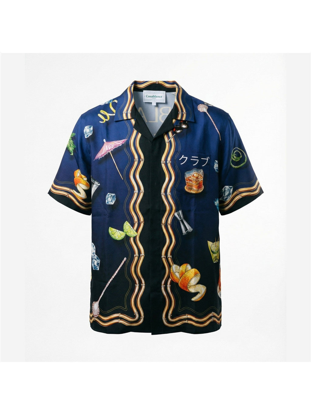 CASABLANCA CUBAN COLLAR SILK SHIRT