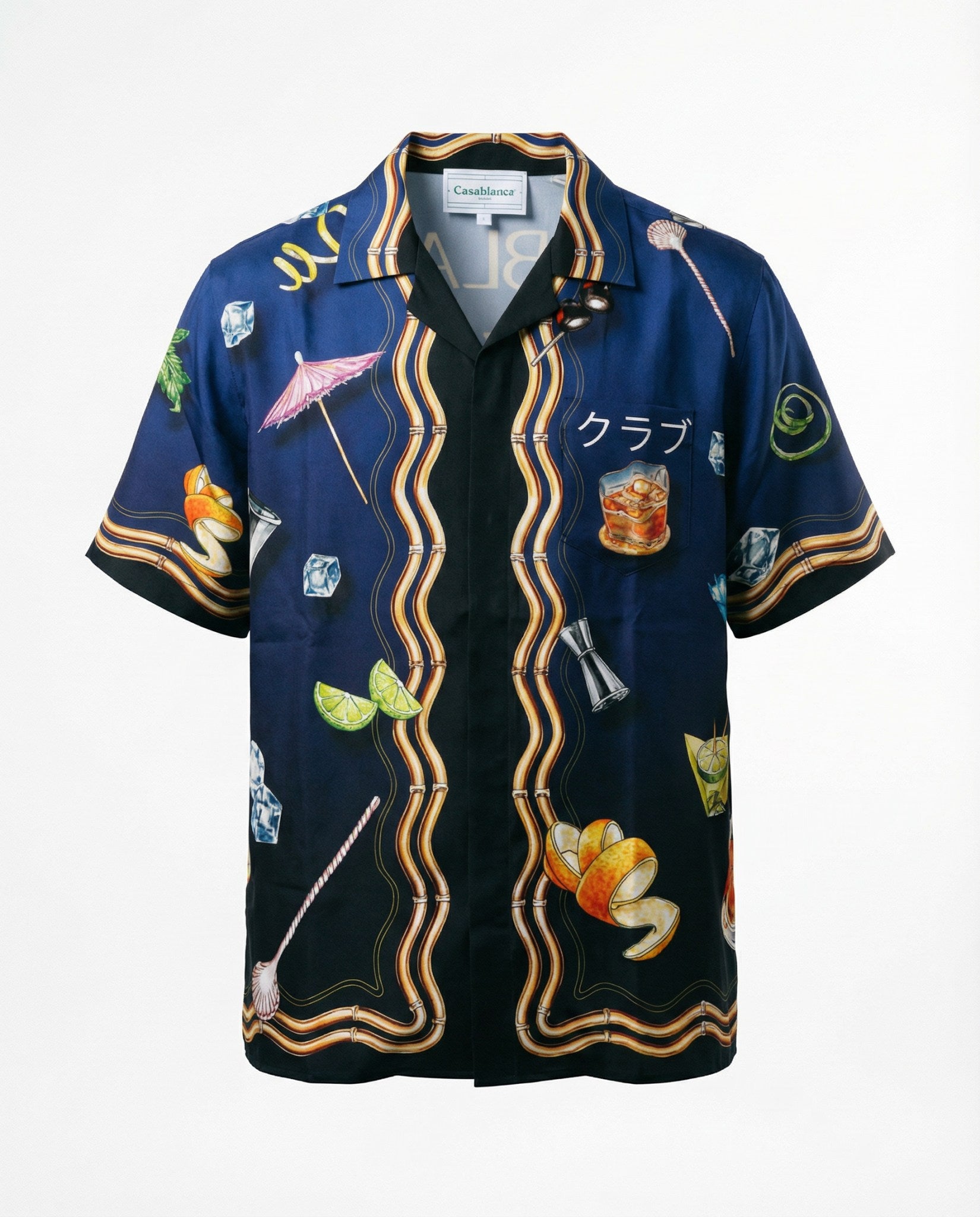 CASABLANCA CUBAN COLLAR SILK SHIRT