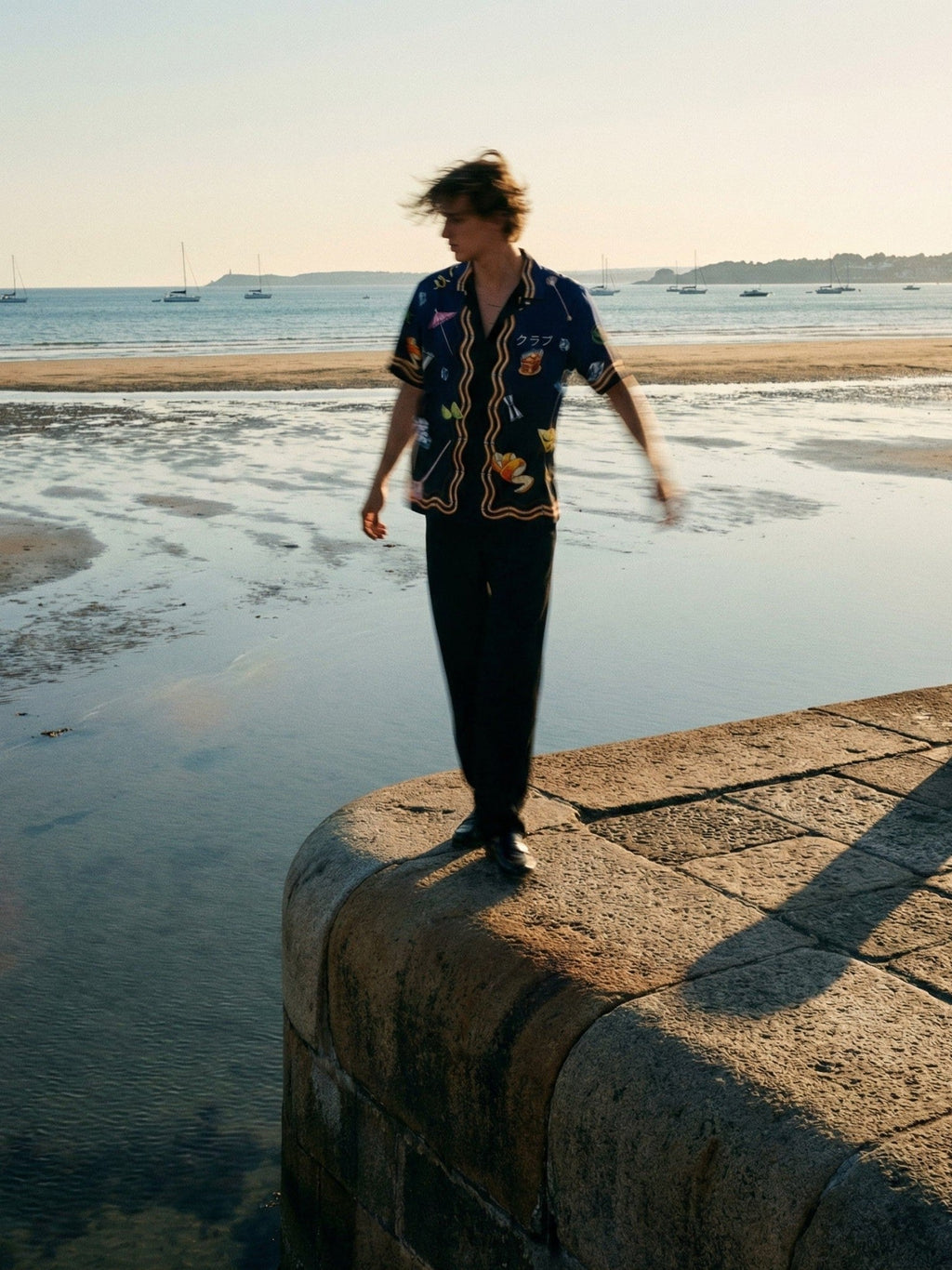 CASABLANCA CUBAN COLLAR SILK SHIRT