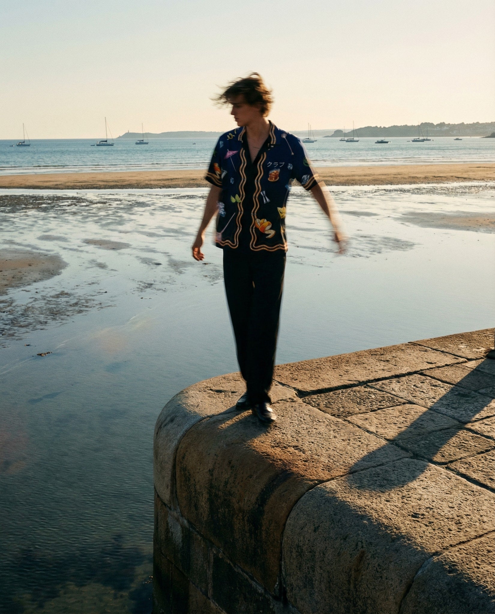CASABLANCA CUBAN COLLAR SILK SHIRT