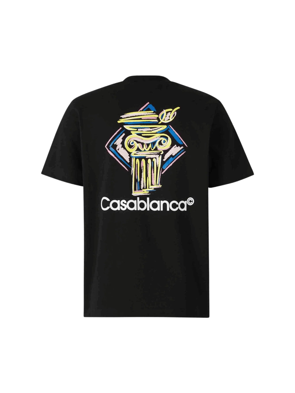 CASABLANCA DIAMOND COLUMN PRINTED T-SHIRT BLACK