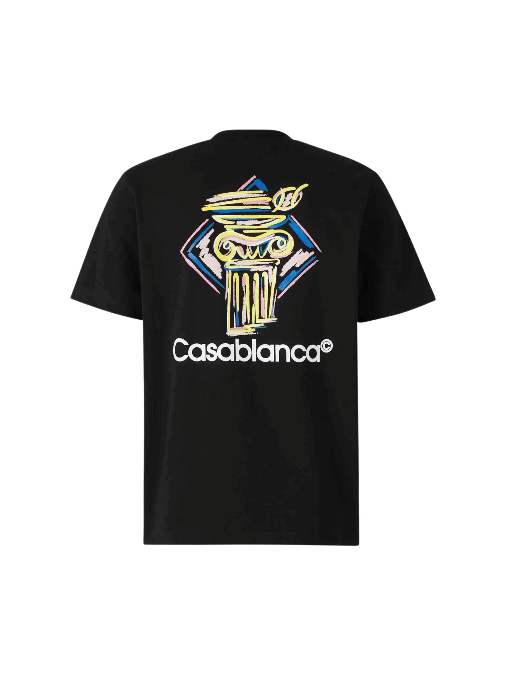CASABLANCA DIAMOND COLUMN PRINTED T-SHIRT BLACK