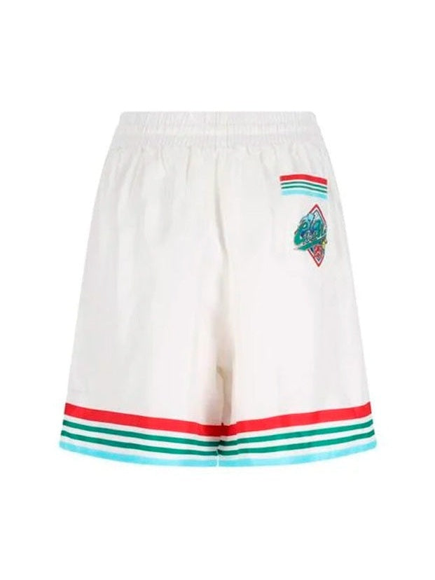 CASABLANCA LOGO SILK SHORTS WHITE CASABLANCA The Hype Company
