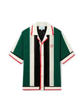 CASABLANCA STRIPED MESH SHIRT BLACK GREEN RED CASABLANCA The Hype Company
