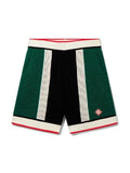 CASABLANCA STRIPED MESH SHORTS BLACK GREEN RED CASABLANCA The Hype Company