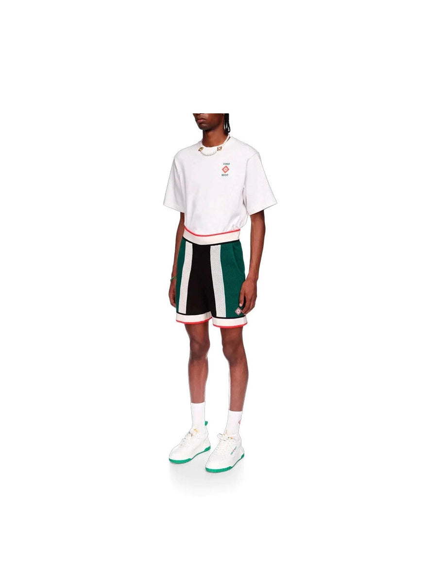 CASABLANCA STRIPED MESH SHORTS BLACK GREEN RED CASABLANCA The Hype Company