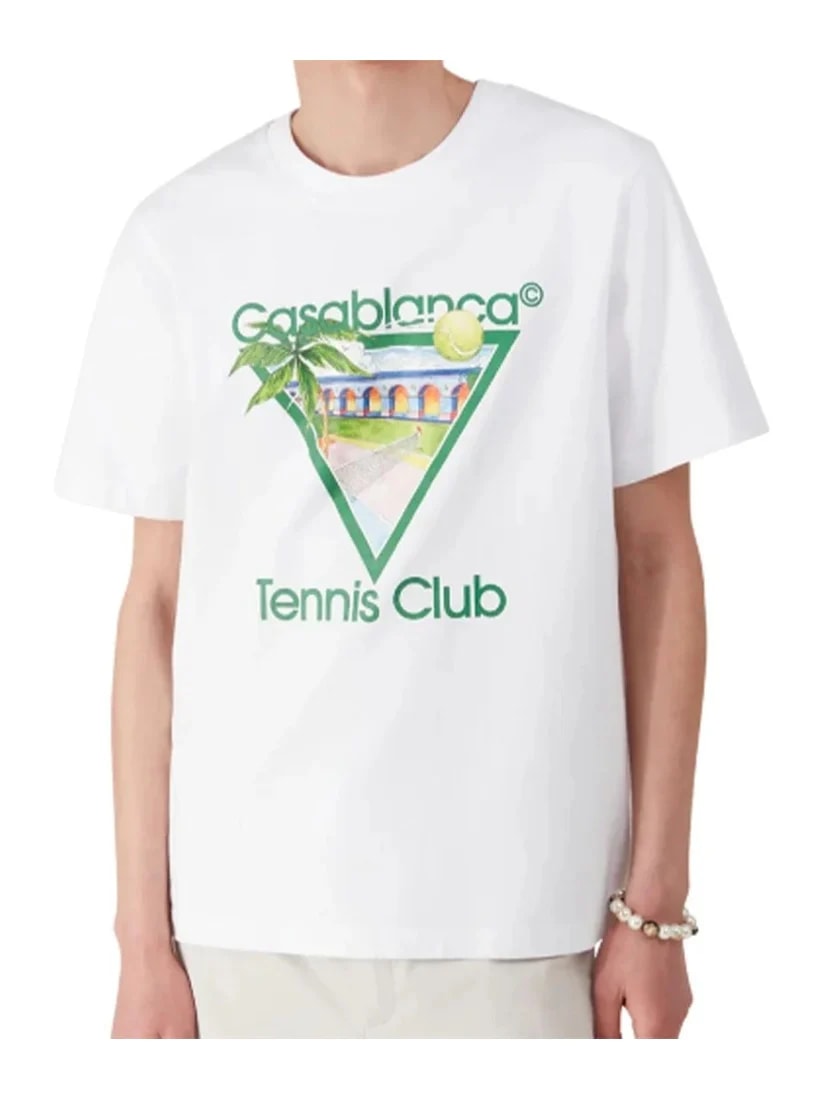 CASABLANCA TENNIS CLUB T SHIRT WHITE CASABLANCA The Hype Company