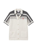 CASABLANCA TENNIS GRADIENT CROCHET SHIRT BLACK WHITE