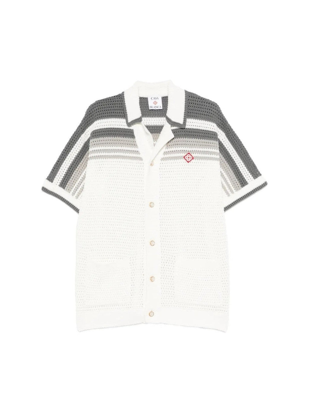 CASABLANCA TENNIS GRADIENT CROCHET SHIRT BLACK WHITE