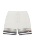 CASABLANCA TENNIS GRADIENT CROCHET SHORTS BLACK WHITE