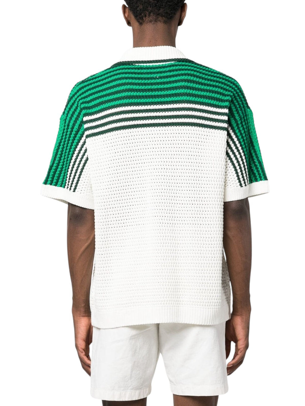 CASABLANCA WHITE GREEN KNITTED SHIRT