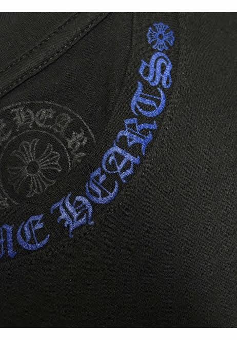CHROME HEARTS BLACK BLUE NECK LOGO LONG SLEEVE