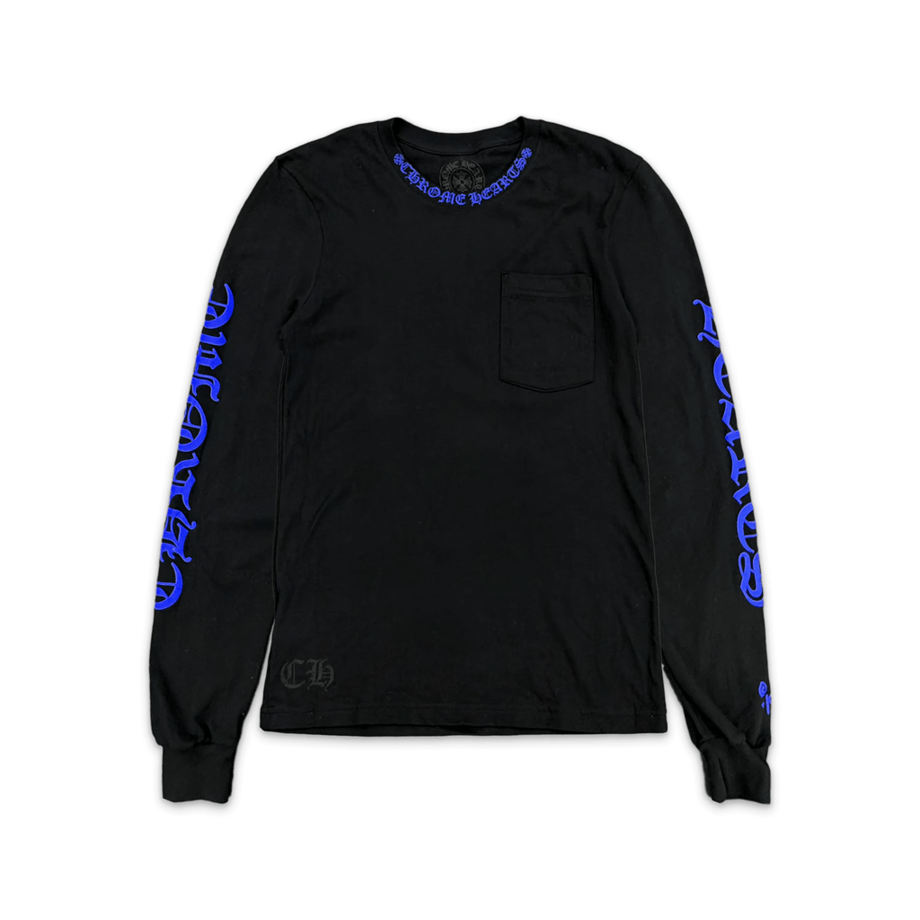 CHROME HEARTS BLACK BLUE NECK LOGO LONG SLEEVE