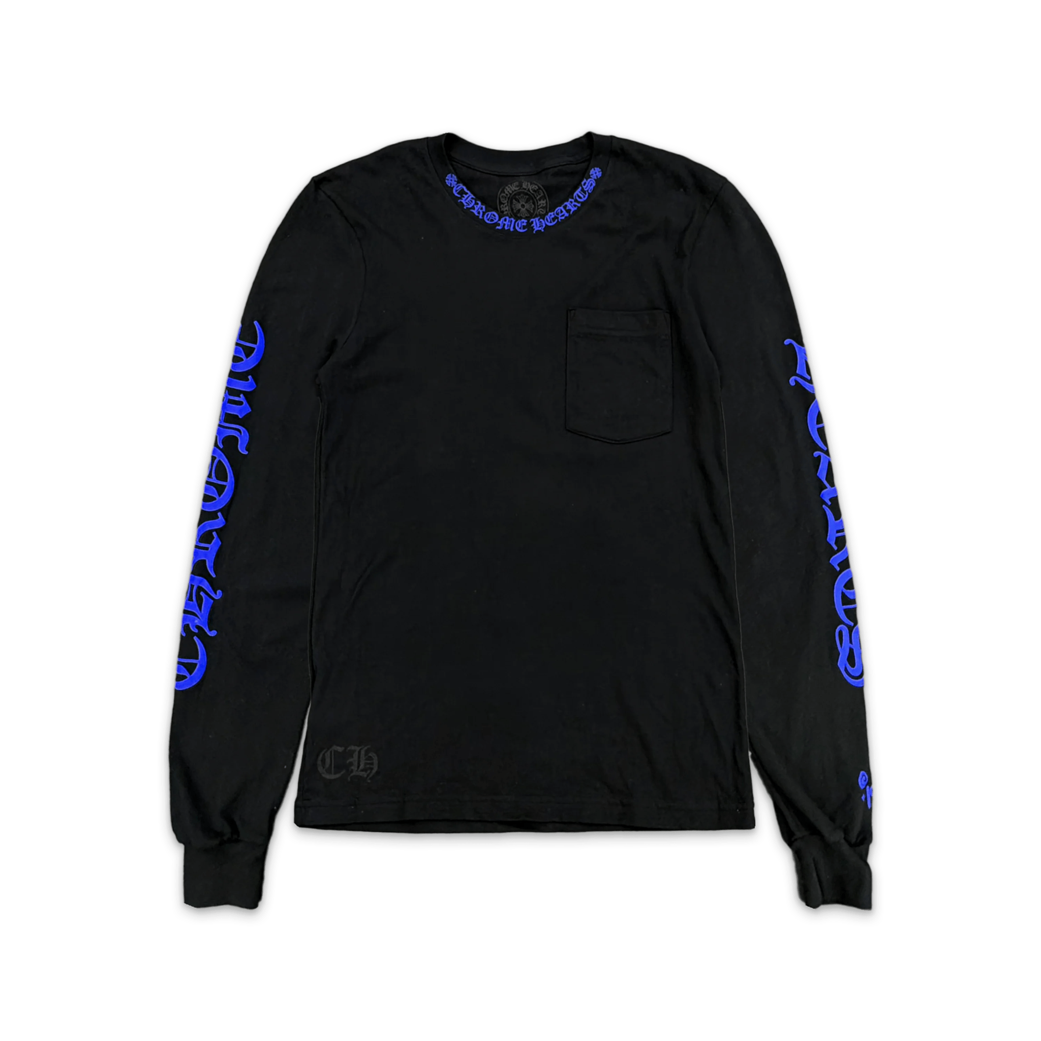 CHROME HEARTS BLACK BLUE NECK LOGO LONG SLEEVE