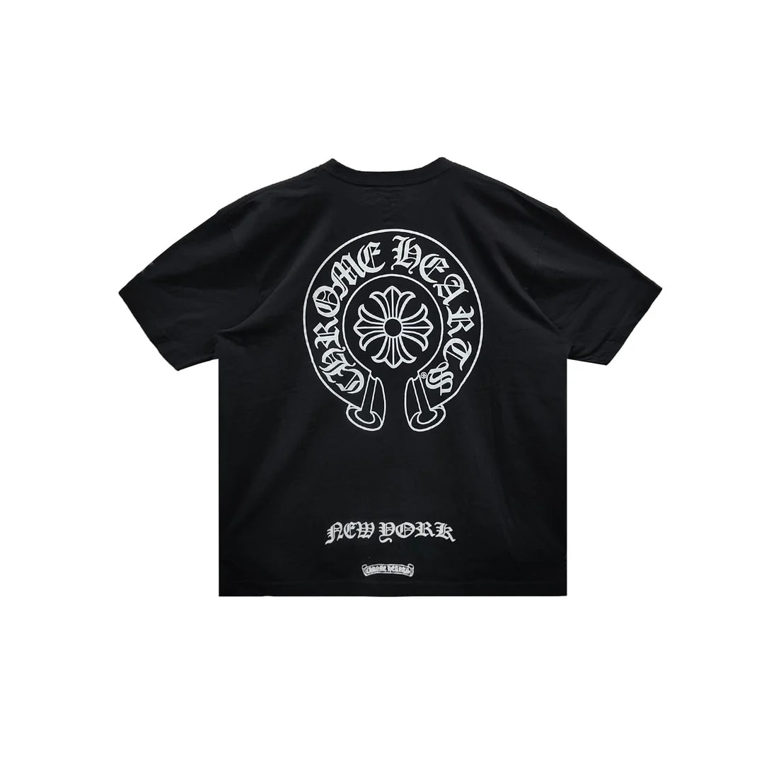CHROME HEARTS BLACK HORSESHOE NYC BLACK TEE