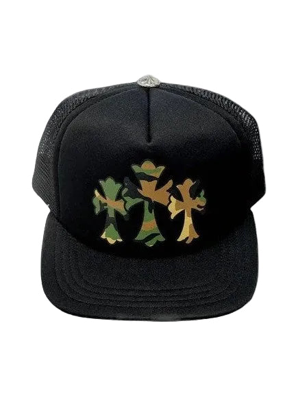 CHROME HEARTS CH CAMO TRIPLE CROSS HAT BLACK