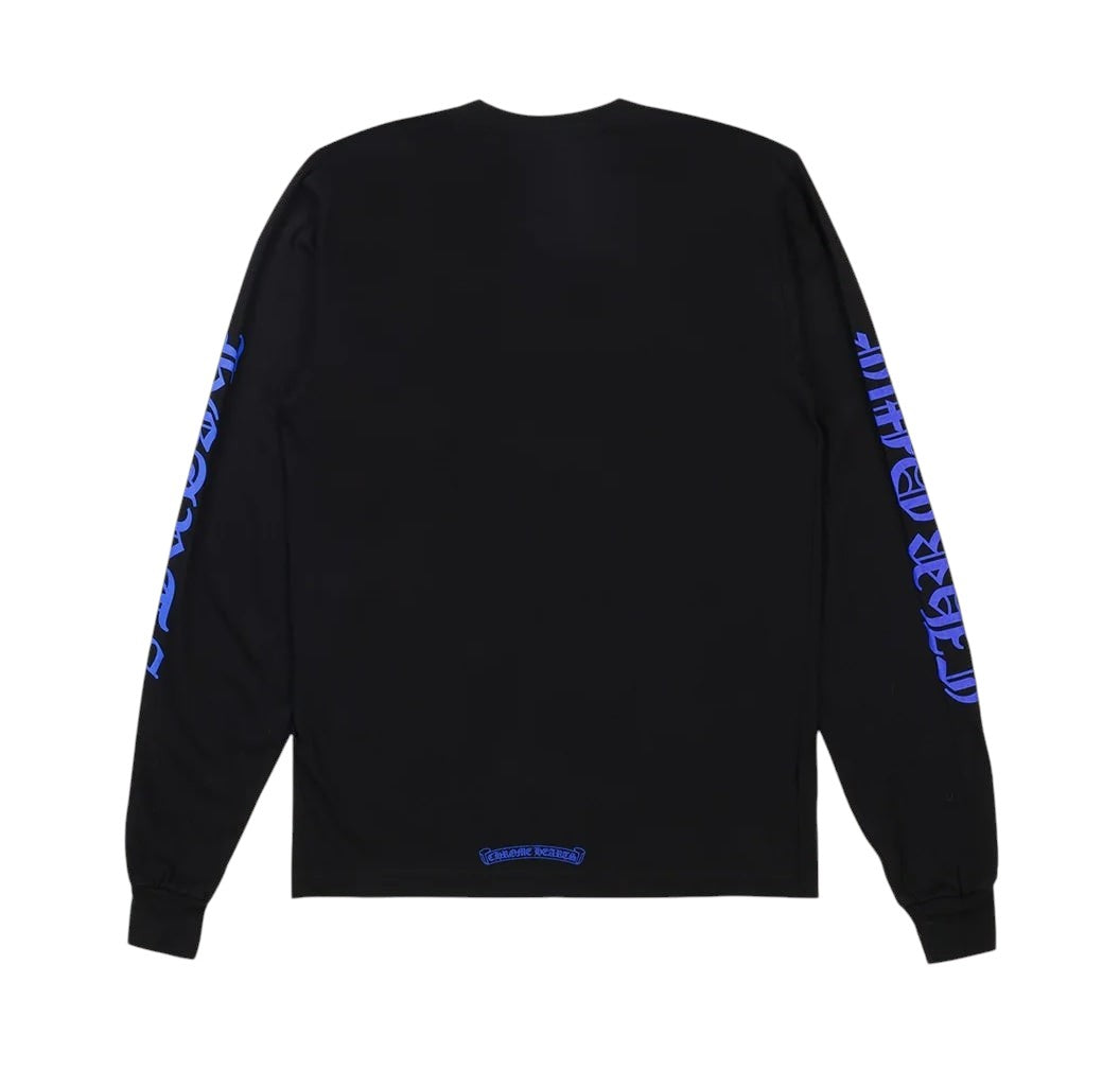 CHROME HEARTS LONG SLEEVE 1988 NECK LOGO BLUE