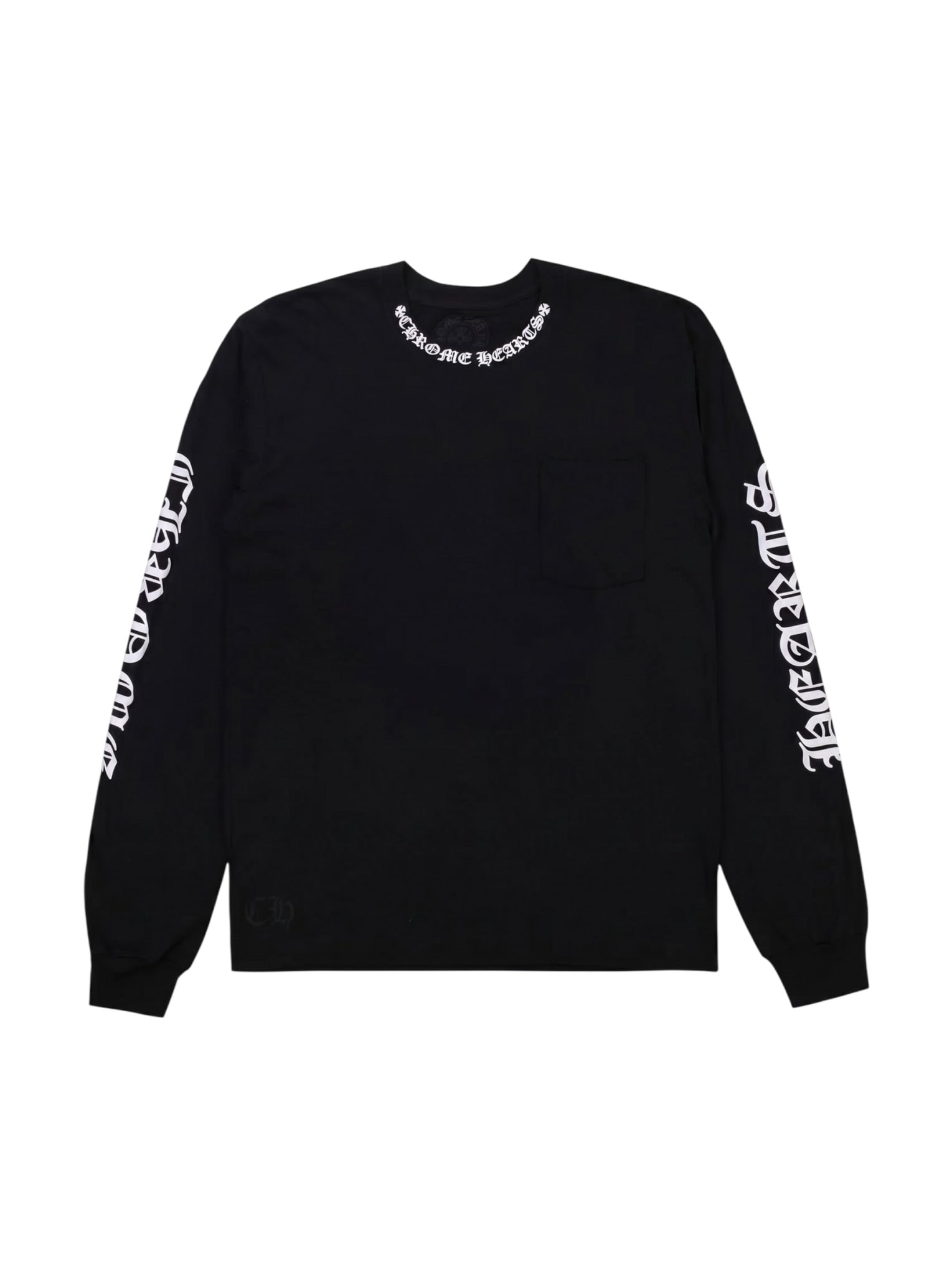 CHROME HEARTS LONG SLEEVE NECK BLACK T-SHIRT