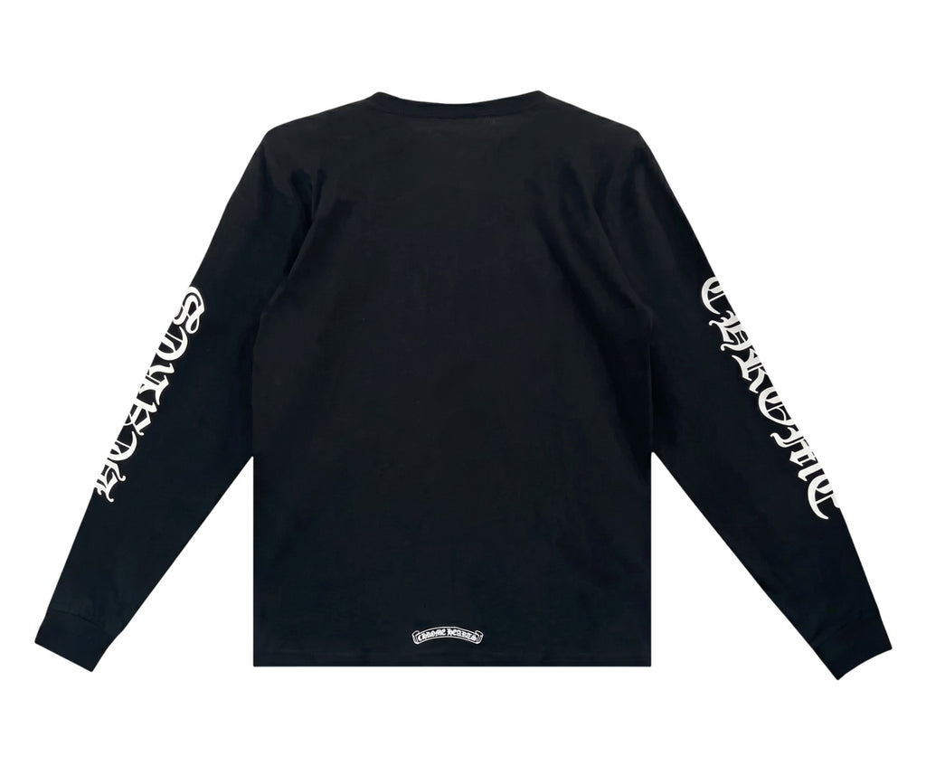 CHROME HEARTS LONG SLEEVE NECK BLACK T-SHIRT