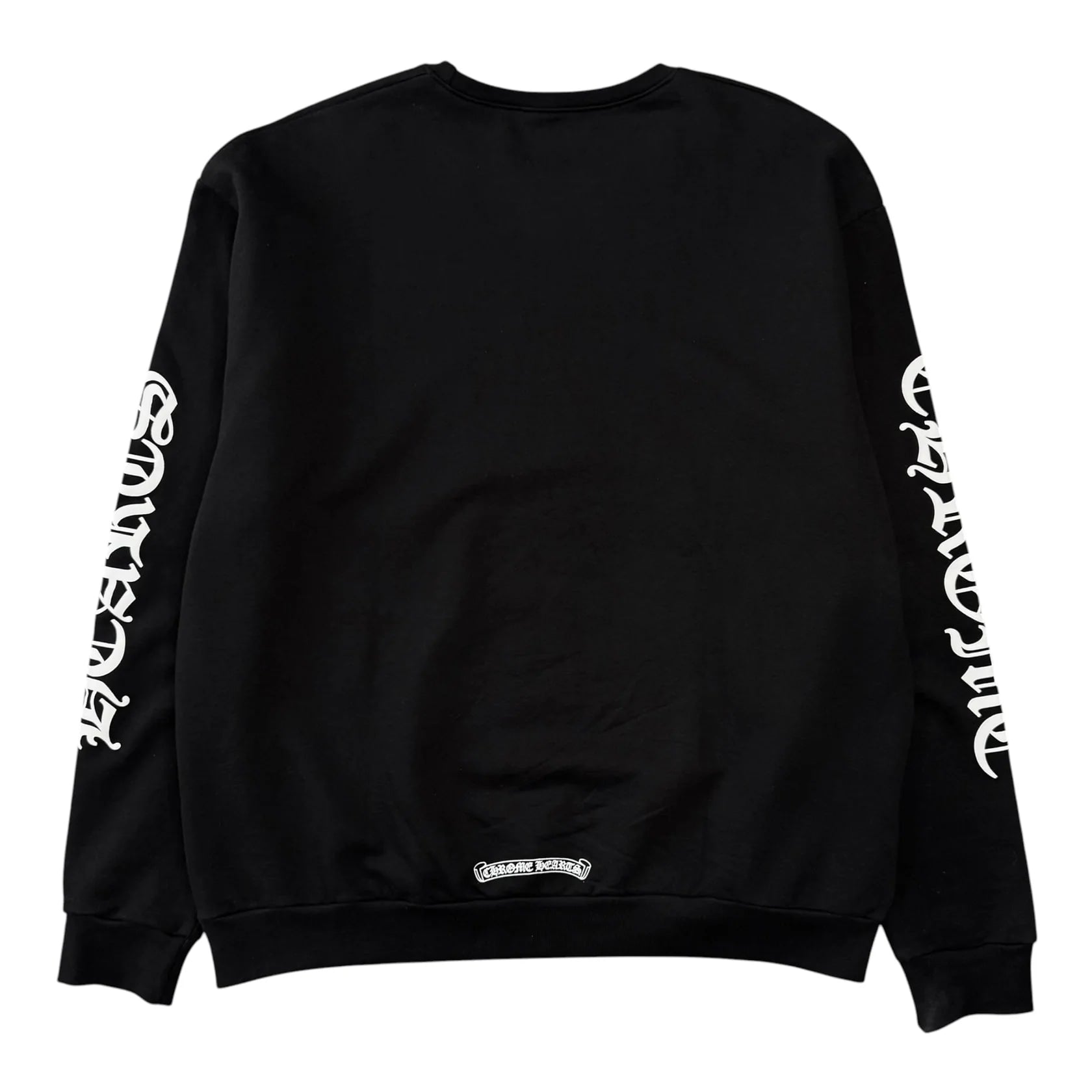 CHROME HEARTS NECK LOGO CREWNECK BLACK WHITE