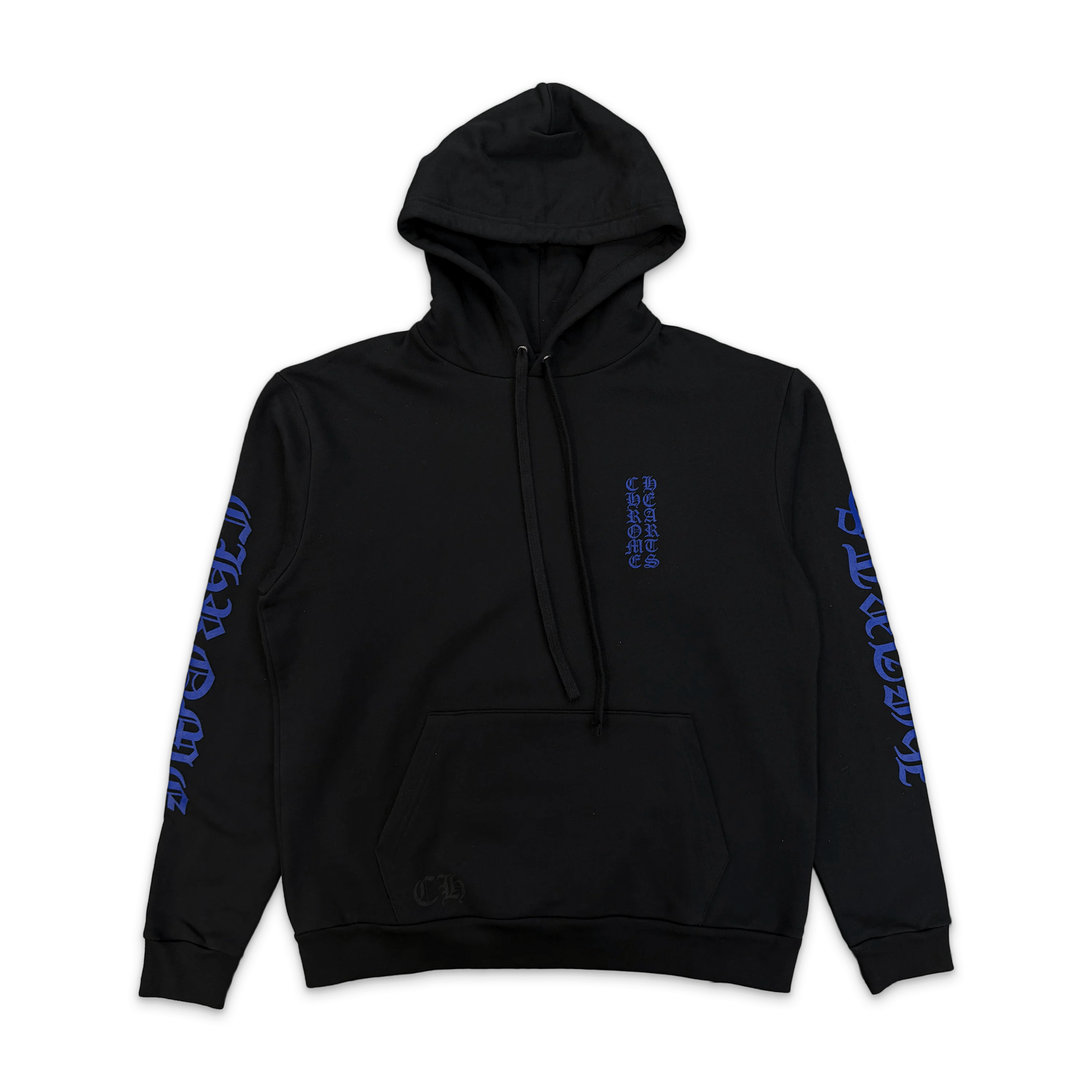 CHROME HEARTS VERTICAL LOGO HOODIE BLACK BLUE