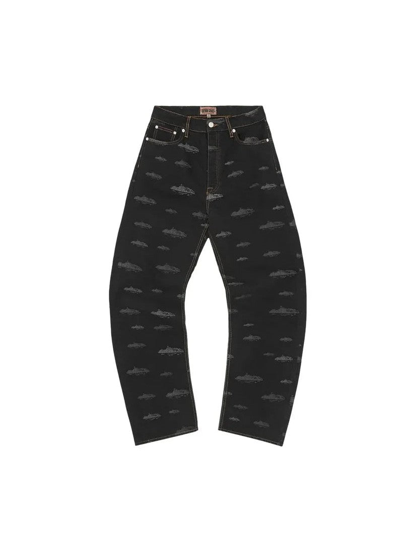 CORTEIZ BLACK DENIM ALCATRAZ PATTERN