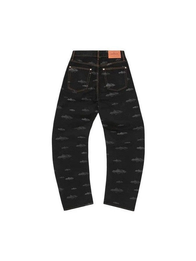 CORTEIZ BLACK DENIM ALCATRAZ PATTERN CORTEIZ The Hype Company
