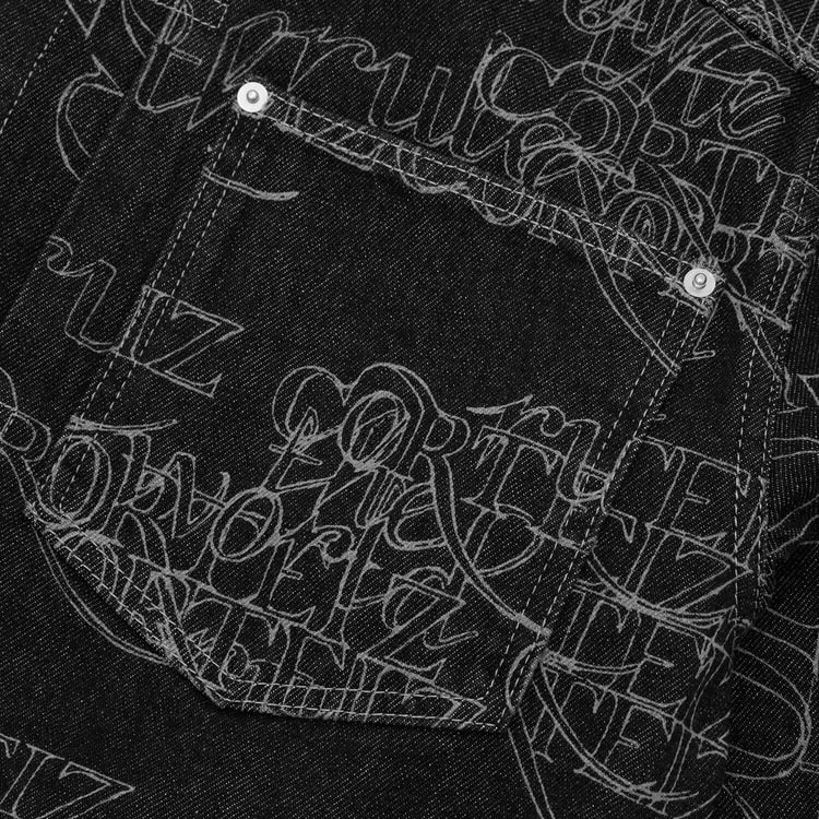 CORTEIZ HANDWRITTEN DENIM JACKET BLACK