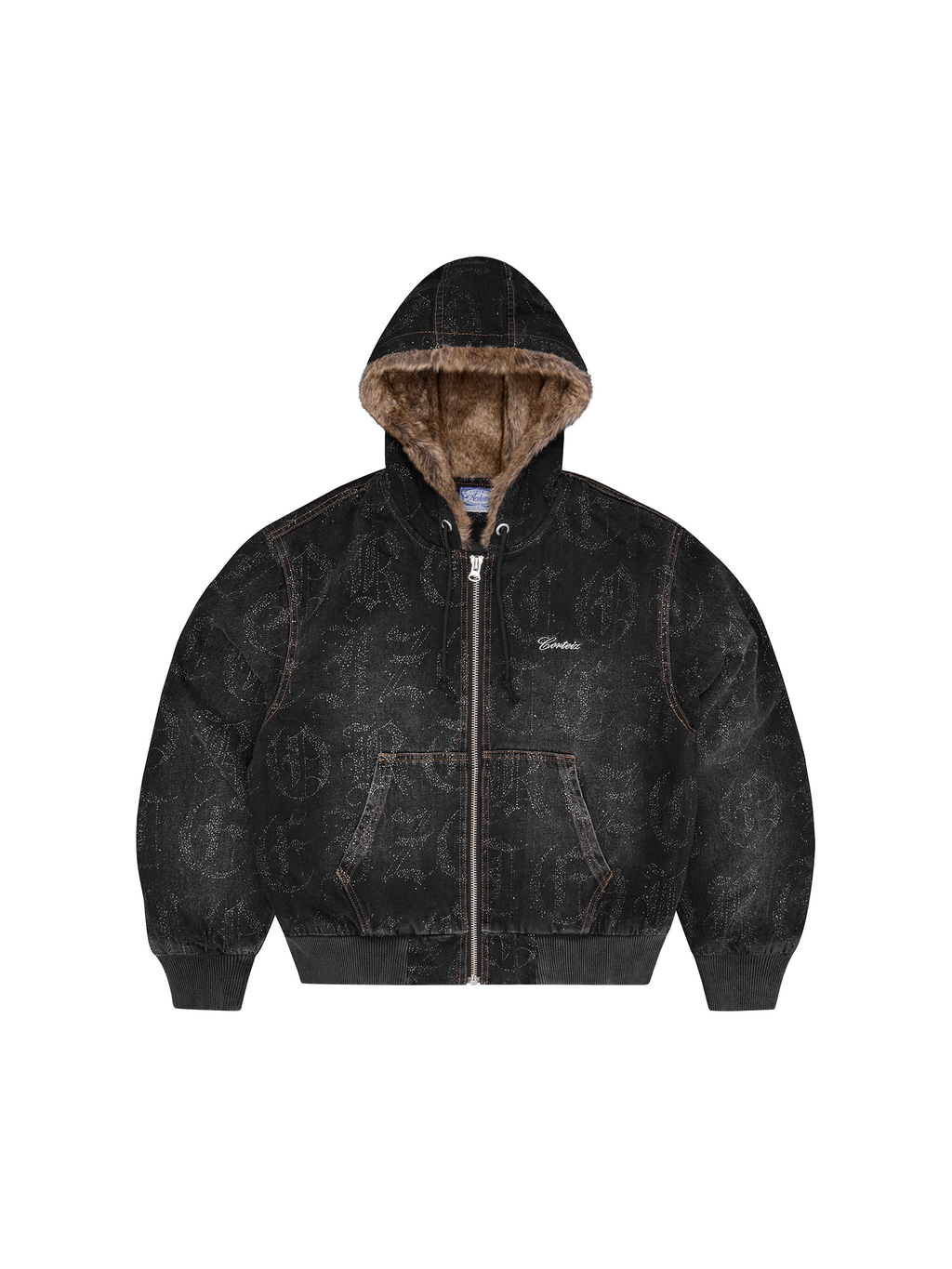 CORTEIZ OLD ENGLISH CAMO WORK JACKET BLACK WASHED
