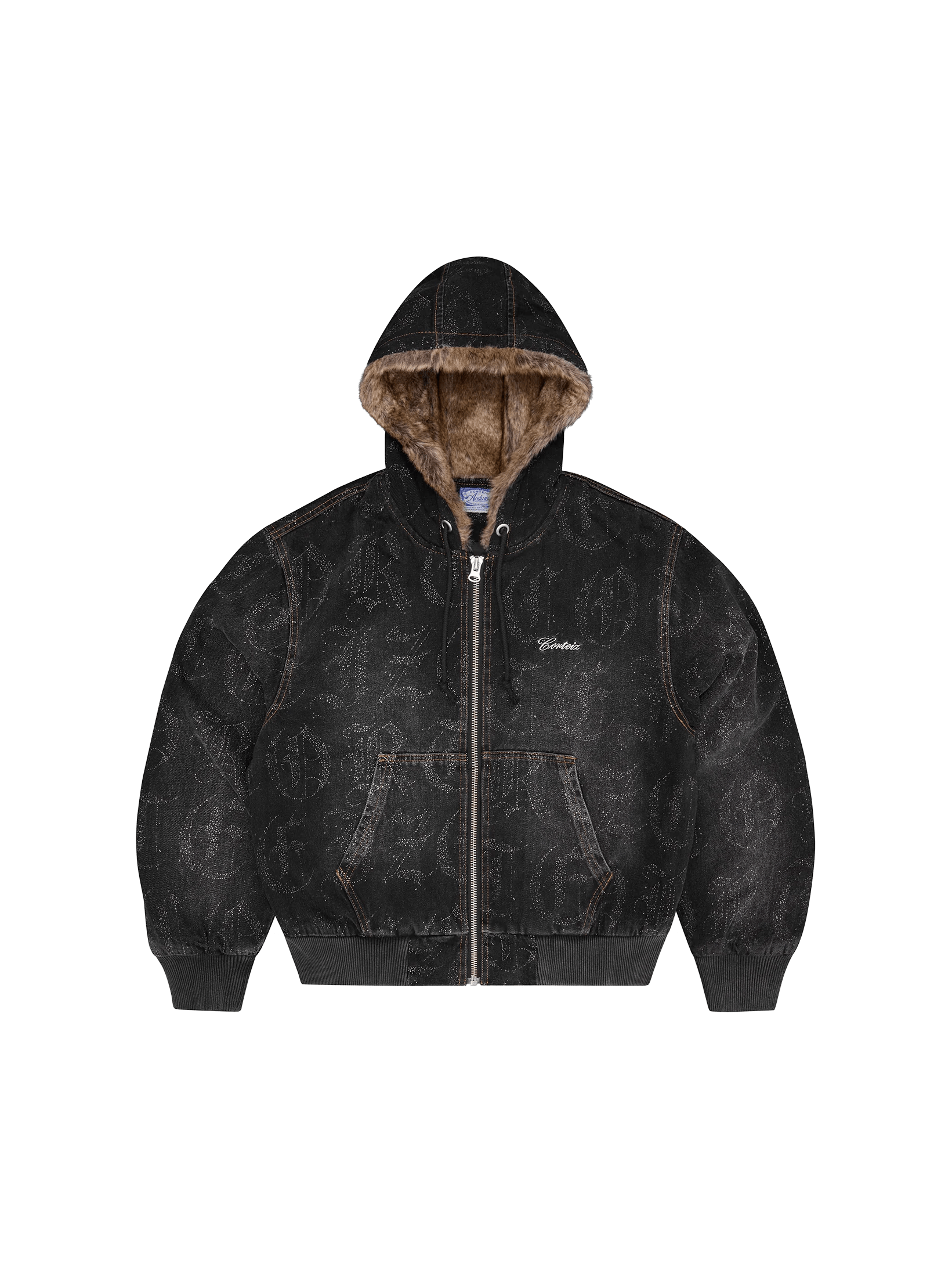 CORTEIZ OLD ENGLISH CAMO WORK JACKET BLACK WASHED